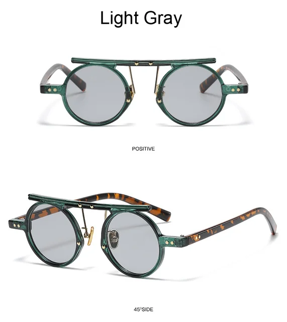 Mode Vintage lunettes De soleil rondes femme homme marque lunettes De soleil design femme mâle petit cadre dégradé rétro Gafas De Sol_voghion.com