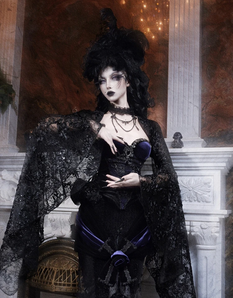 Women's Gothic Velvet Corset Waist Top