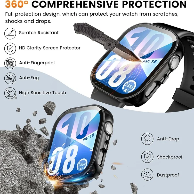 Enhanced TPU Smartwatch Protective Case - Anti-Fall Bumper Shell with Screen Cover Accessories