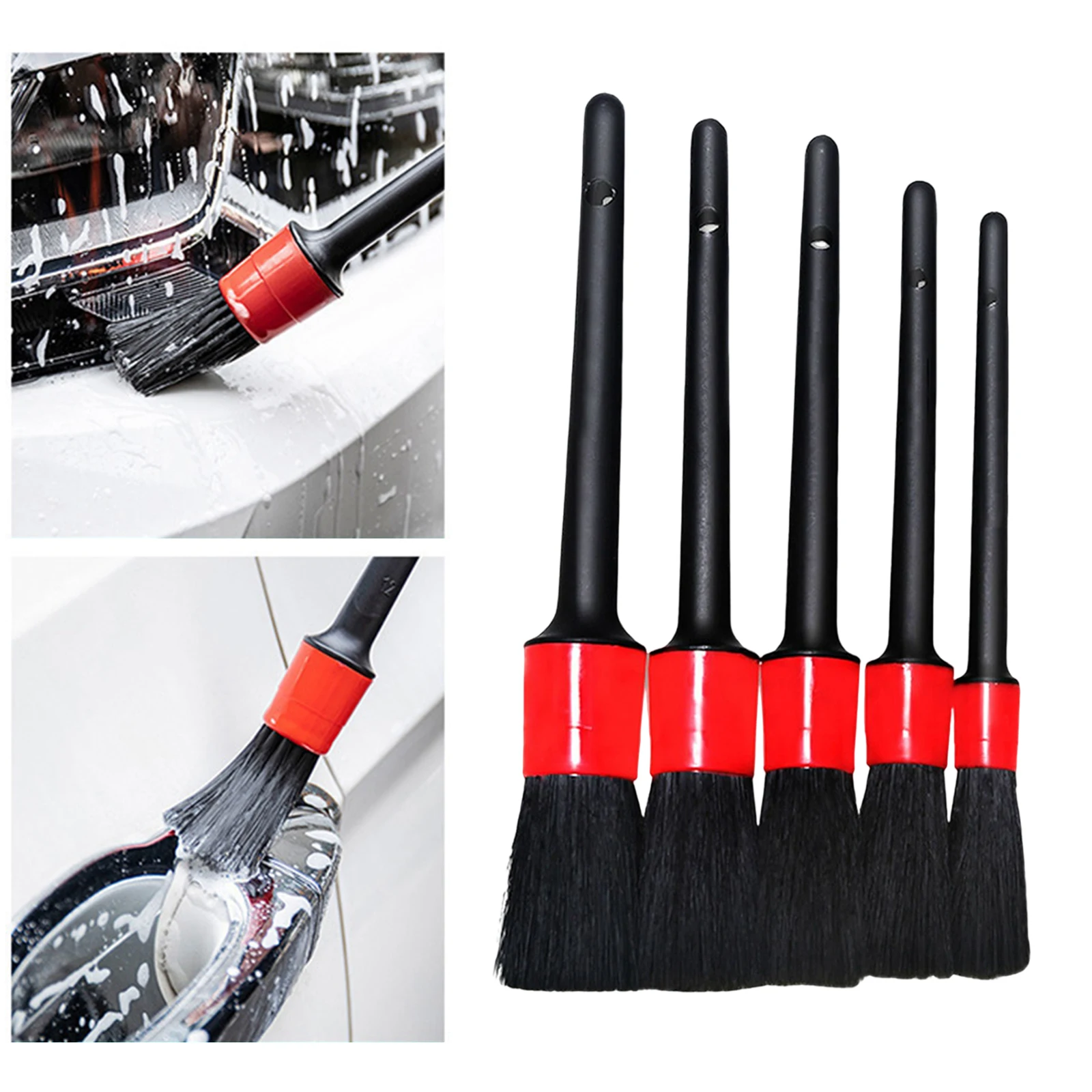 

1/5pcs Car Cleaning Brush Kit Detailing Brushes Set For Car Cleaning Wash Tool interior Dashboard Air Outlet Wheel Rim Brush