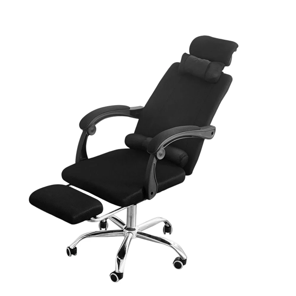 MeshFabricOfficeChairWithFootrestSteelFeetArmchairMulti