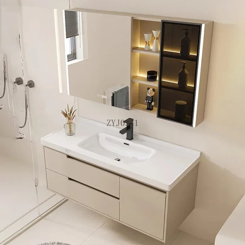 Bathroom Column Storage Filing Cabinets Furniture Luxury Cabinet Washbasin Wc Drawer Shelf Mirrors Wooden