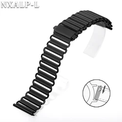 Premium Stainless Steel Quick Release Watch Strap - High Quality Metal Bonklip Bracelet Accessories - 22mm (Black)