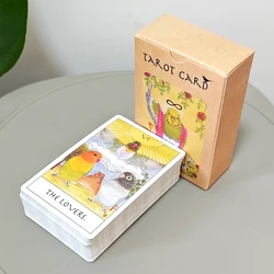 Whimsical Parrot Tarot Deck - 80 Hand - Drawn Cards on Premium Double - Embossed Cardstock, Unique Gift (Dark Khaki)