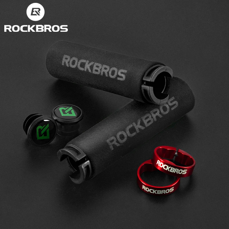 ROCKBROS Bicycle handles Grips Sponge Handlebar MTB Grips Anti-skid Shock-absorbing Soft Road Bike Grips Ultraight Bicycle Parts