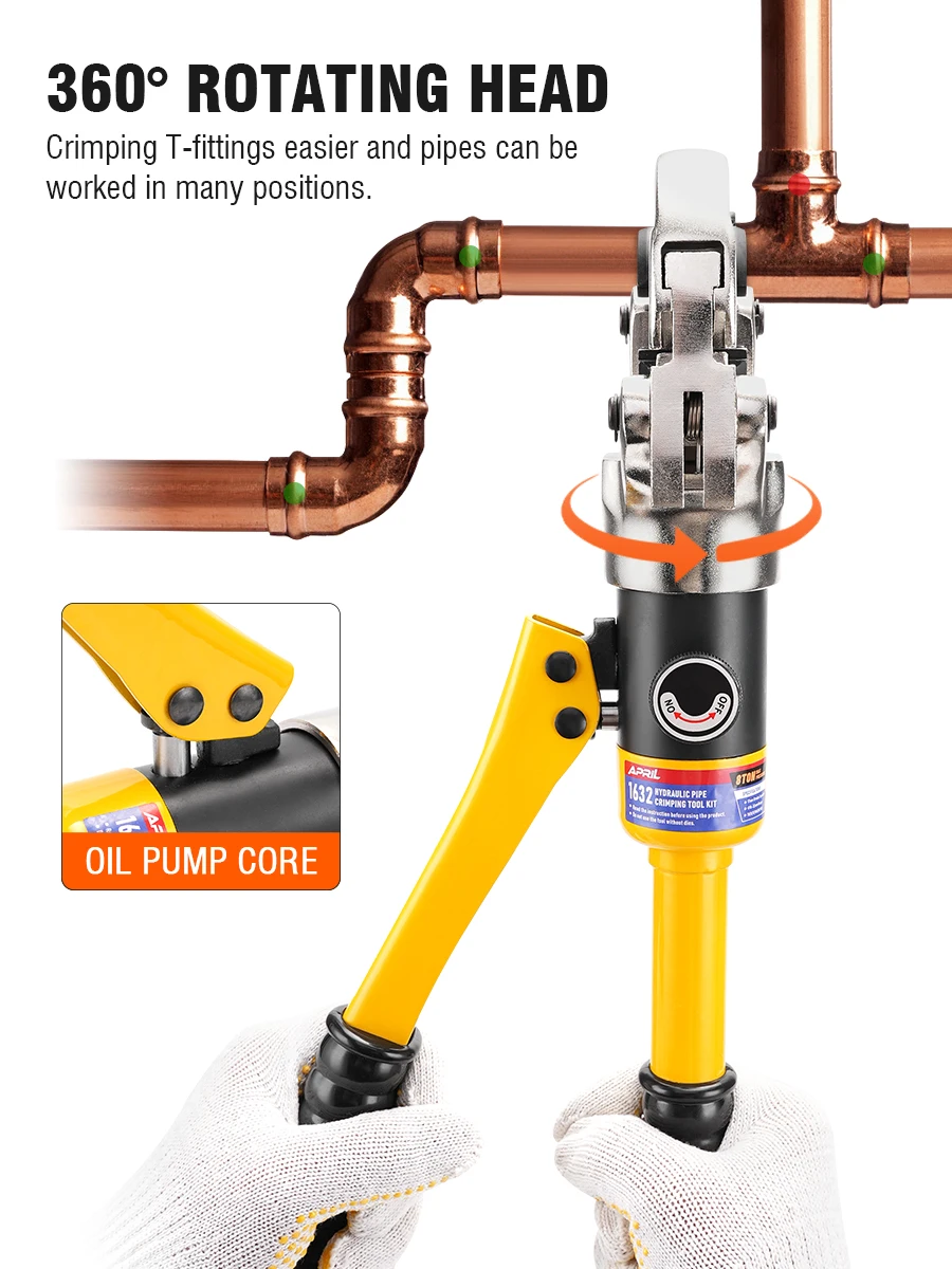 TH Type Hydraulic Pex Pipe Aluminum Plastic Pipe Tube Crimping Tool GC-1632 Floor Heating Pipe Plumbing Tools 2