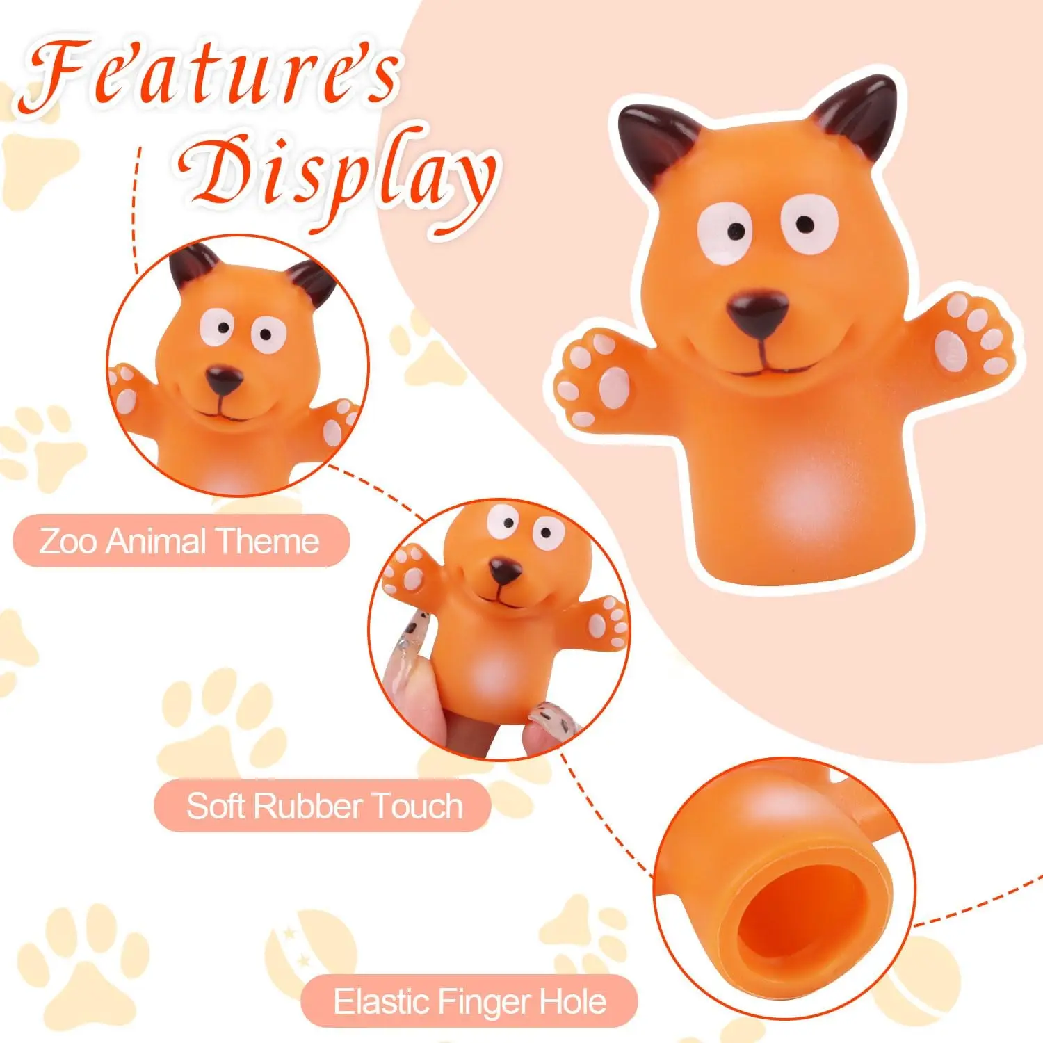 Rubber Farm Animal Finger Puppets Fun Bath Toy Educational Toy Shower Schools Party Favors animal finger puppet