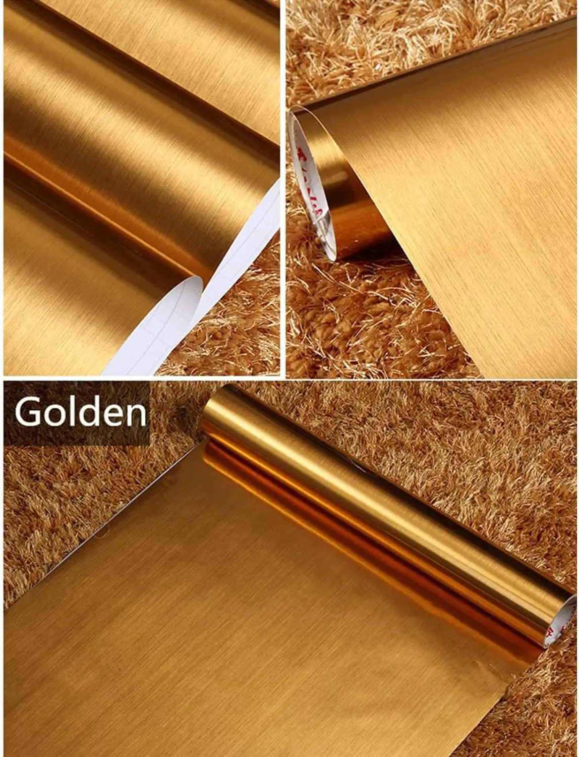 Ouro auto-adesivo removível Peel and Stick Wallpaper,