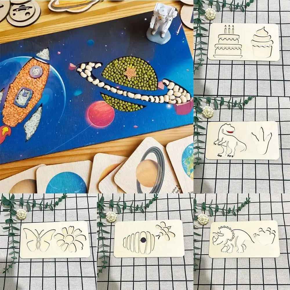 

Деревянный поднос для рисования в виде животных, игрушка «сделай сам» в виде пчелы, бабочки, Монтессори, геометрическая форма, воображение