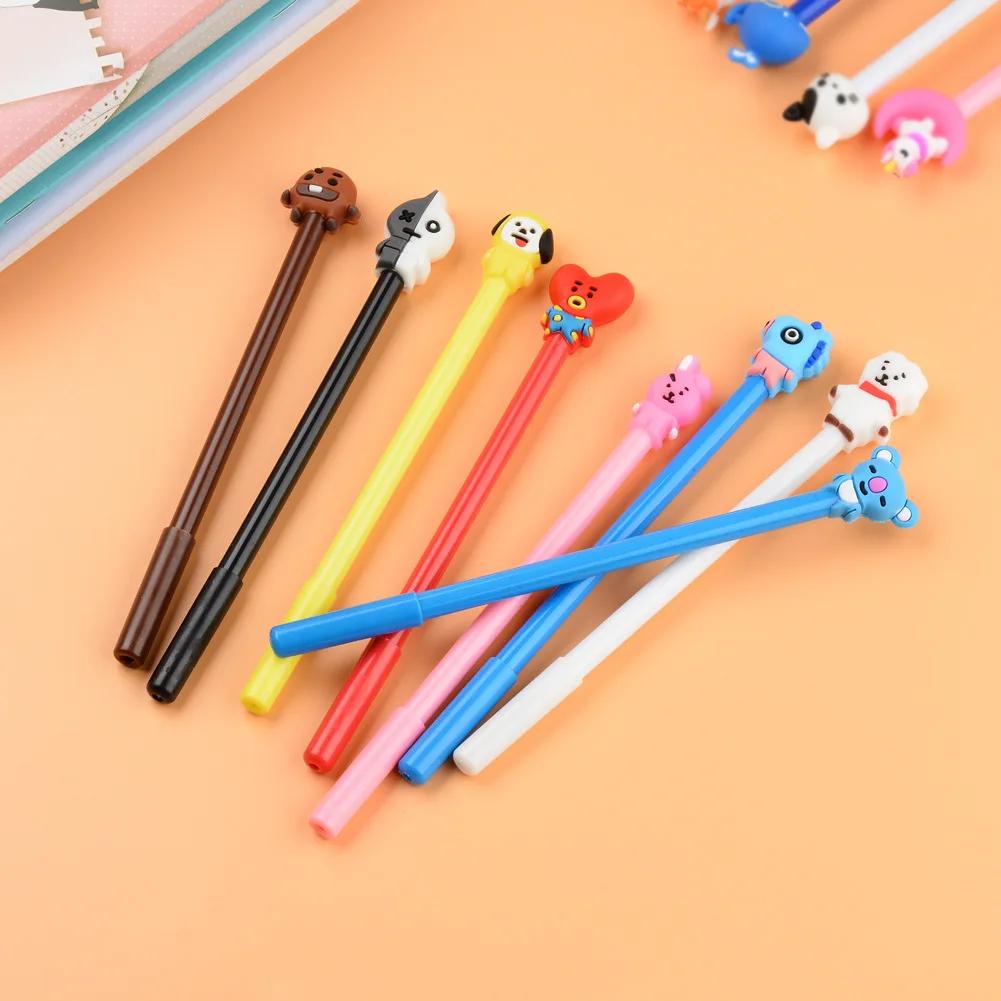 

1 Pcs Korean Stationery Cute Pen kpop Theme cosplay prop Cartoon 8 Color Ballpoint Pen / Gel Pen Kawaii School Writing Gifts