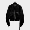 Owen Seak Men Cotton Jacket Coat Gothic Style Casual Men's Clothing Zipper Flying Jacket Winter Classic Men Solid Black Coat 1