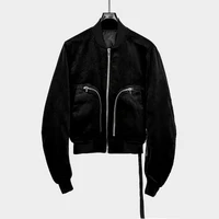 Owen Seak Men Cotton Jacket Coat Gothic Style Casual Men's Clothing Zipper Flying Jacket Winter Classic Men Solid Black Coat 1