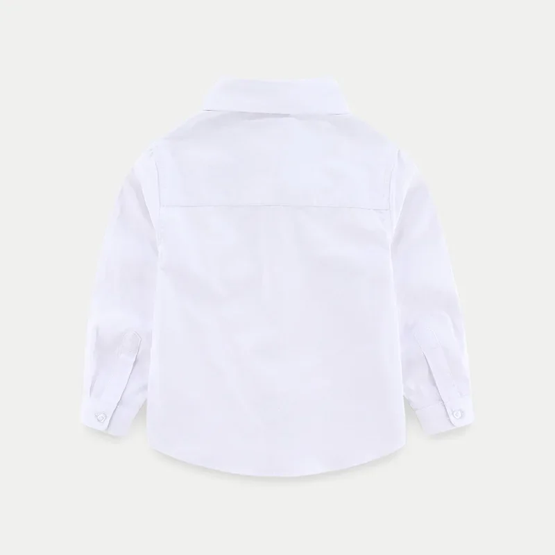 Boys White Shirts Spring Autumn Tops for Kids School Uniform Children T-shirts Cotton Teenager Undershirts Baby Tees 3-14T