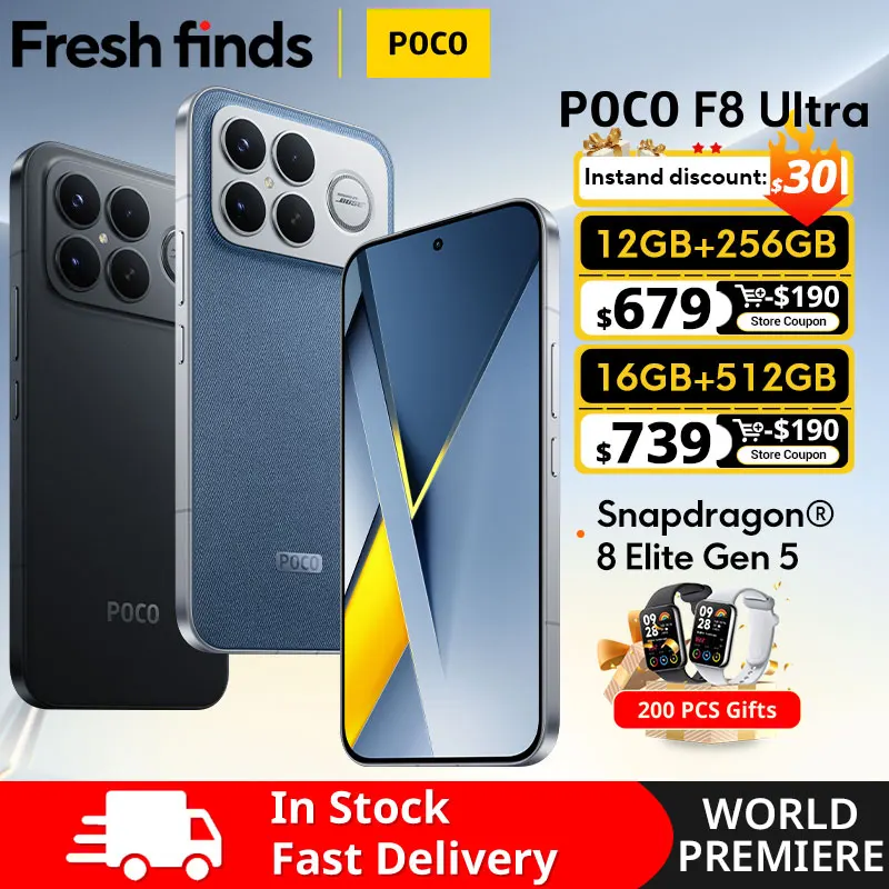 World Premiere】POCO F8 Ultra Smartphone Snapdragon 8 Elite Gen 5