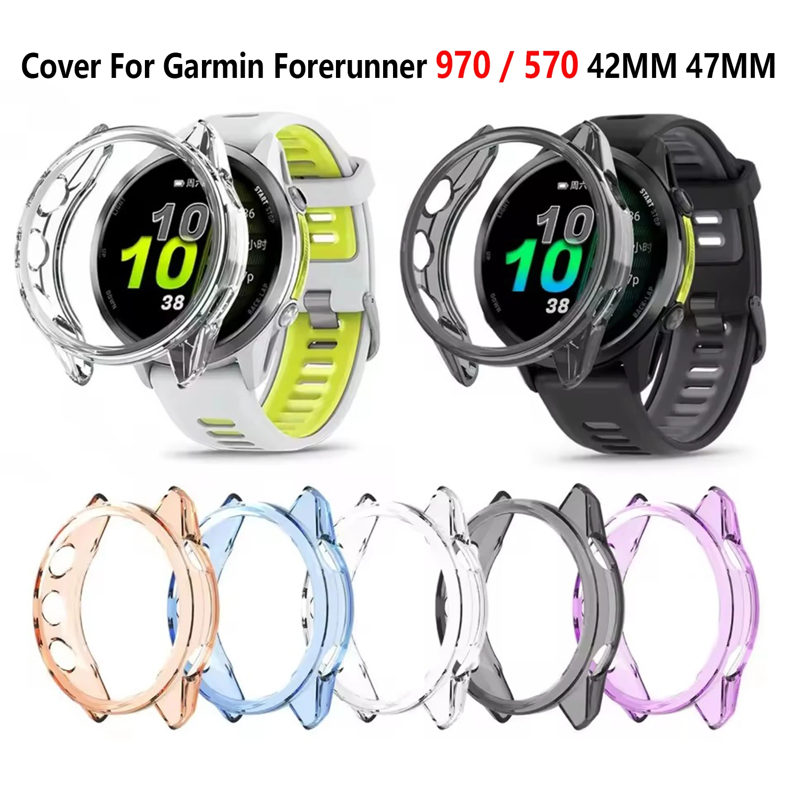Clear TPU Screen Protector Cover - Protective Watch Case with Hollow Design