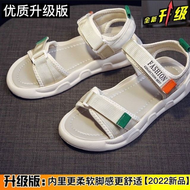 sandals in the summer of 2022 the new fashion flats fairy wind joker female student sports soft bottom beach shoes