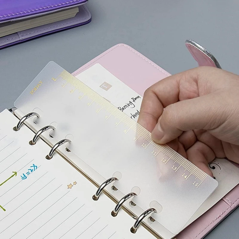 Drawing Ruler Paper Bookmark 10PCS Binder Divider Ruler A5 A6 Tab Dividers Binder Gilding Index Bookmark Ruler Set Loose Leaf Rings Notebook Dividers Rulers