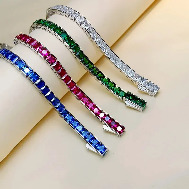 

New 100% S925 Sterling Silver Princess Bracelet for Women Inlay Retro Temperament High-end Luxury Quality Jewelry