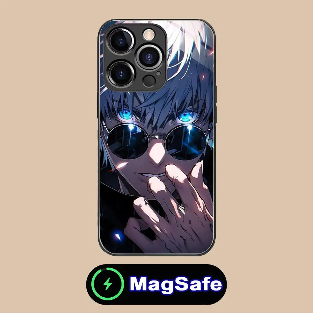 Jujutsu Kaisen Satoru Gojo Luxury Phone Case with MagSafe Glass Cover