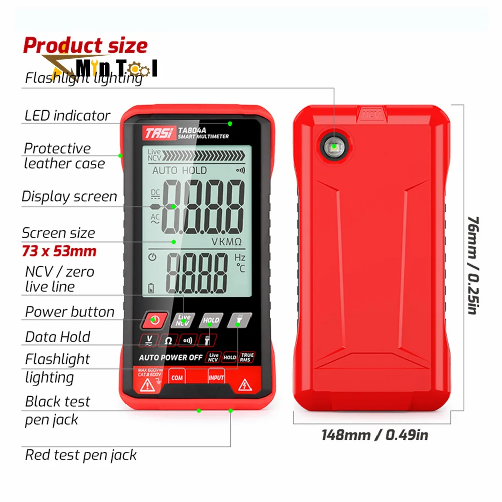 TA804A/B Digital Multimeter Auto Tester Multimeters HD Screen Ultrathin