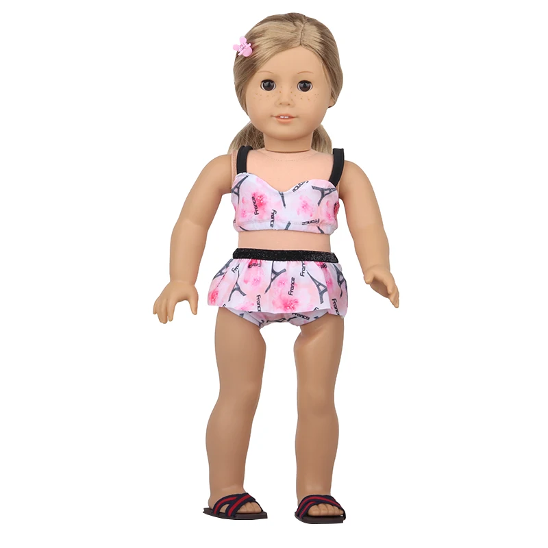 Doll Swimsuit Swimming Circle Slippers, Sunglasses, Mobile Phones Backpack For 18 inch American&43cm Baby New Born,OG Girl Doll 3