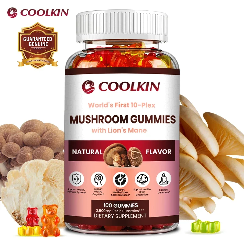 Mushroom Gummy Complex-Immune System and Mood Support with Maitake, Shiitake, Lion's Mane Mushrooms