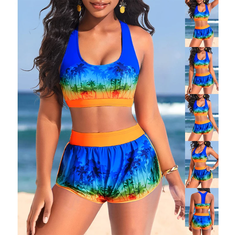 

2023 New Bikini Sexy Beach Swimwear Women's Summer Fashion Design Printed Swimwear Bikini Set Women's Two Piece Swimwear