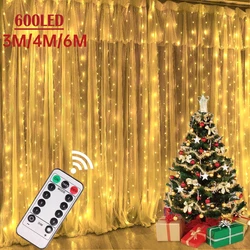 USB Curtain Lights Indoor Waterfall Fairy String Lights Led Bedroom Lights Decoration Wedding Christmas Party Holiday New Year