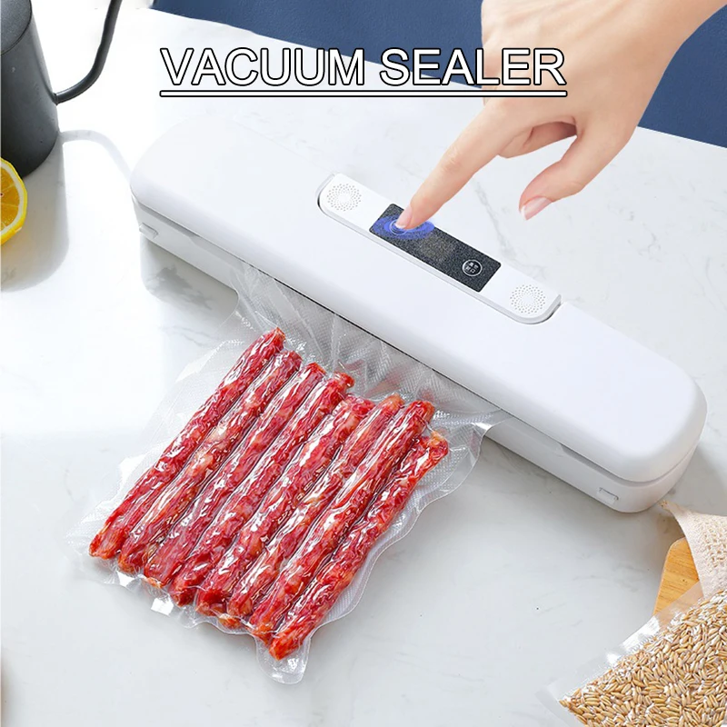 Vacuum Sealer MachineCompact Food Saver with Vacuum Sealer Bags Dry Moist Fresh Modes Air Sealing for Kitchen Food Storage White 4