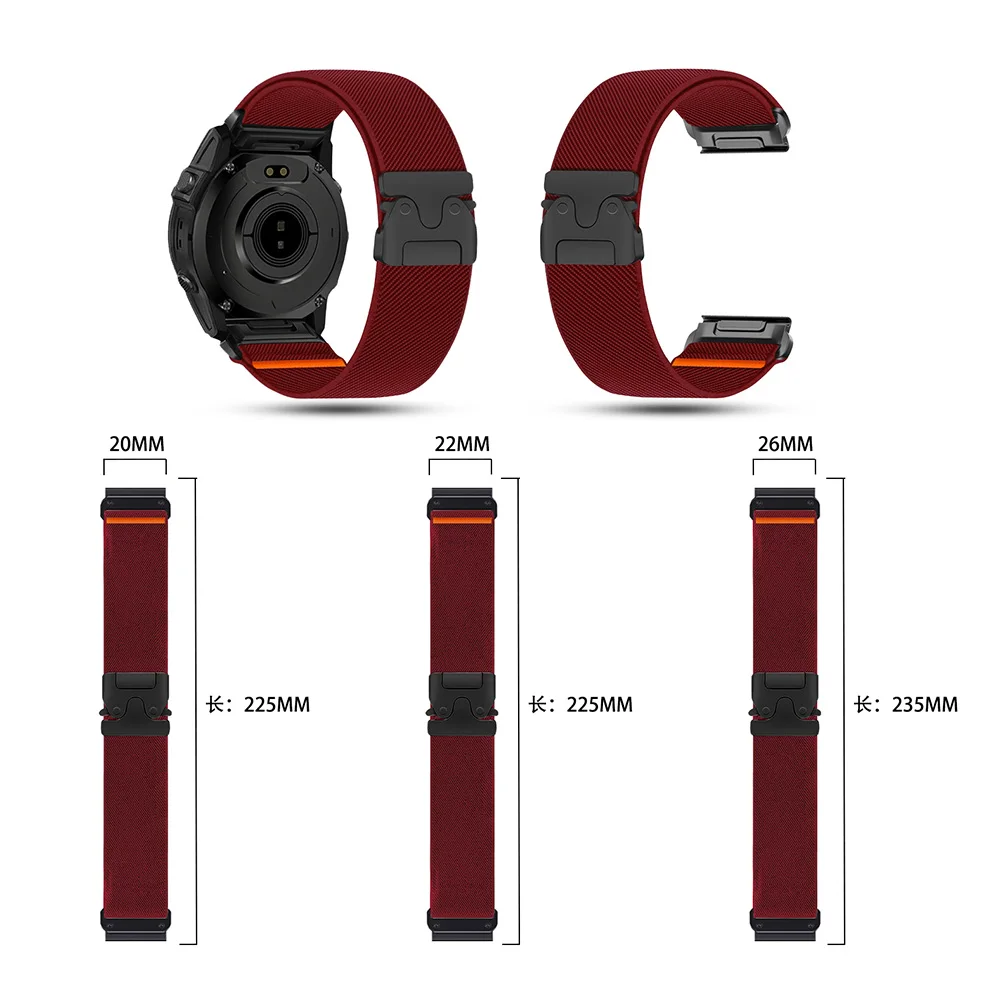 Premium Elastic Nylon Sport Watch Strap with Parachute Style Buckle