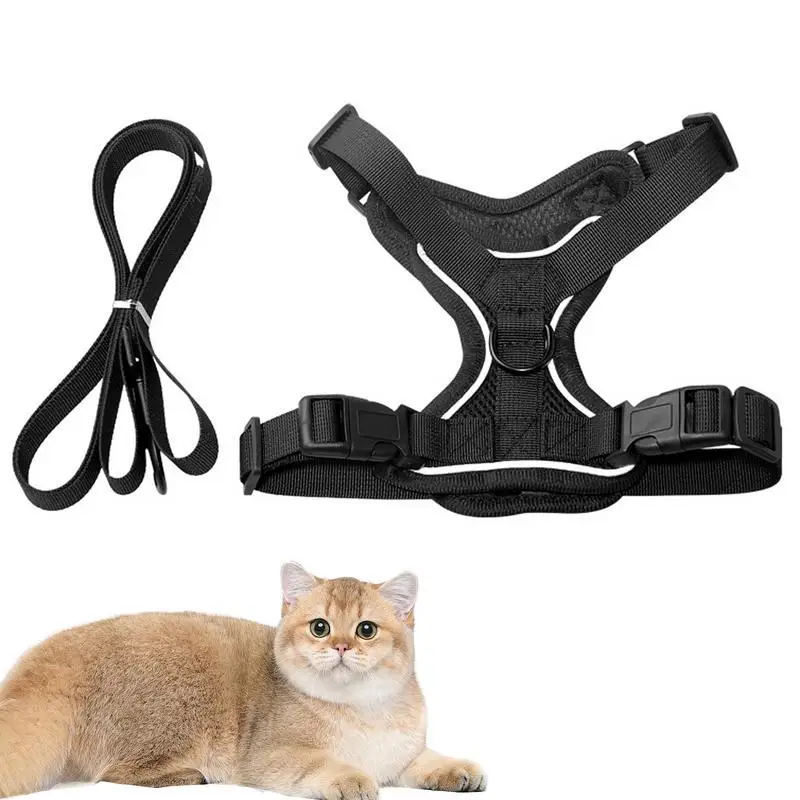 

Cat Dog Harness With Lead Adjustable Vest Mesh Breathable Harnesses Reflective Strip For Small Dog Cat Accessories