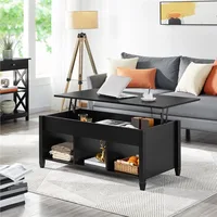 47.5in Lift Top Coffee Table with Hidden Compartment & 3 Cube Open Shelves for Living Room, Office. Lift Up Center Coffee Table 1