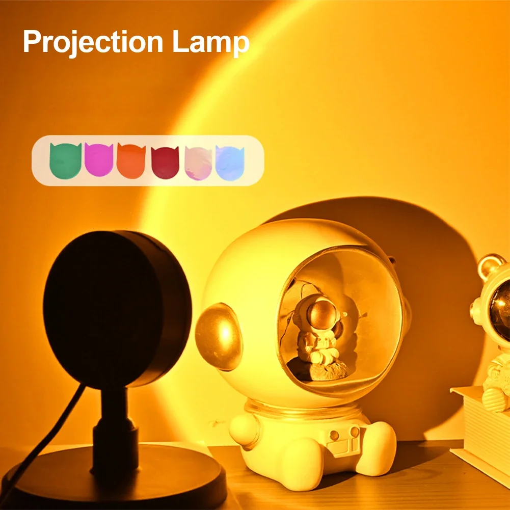 Description Picture 2 of itemUSB Sunset Rainbow Lamp Projector Atmosphere Led Desk Lamp Photographic for Shop Background Wall Decoration Lighting