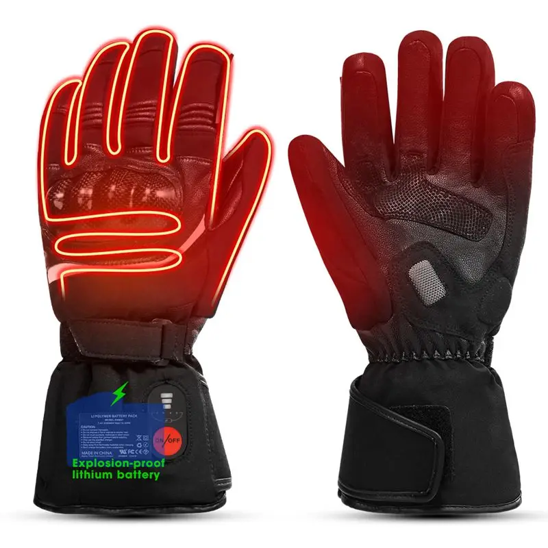 DAY WOLF Heated Gloves Winter Motorcycle Gloves Windproof Waterproof Cycling Equipment Touch Screen Heating Rechargeable 2023