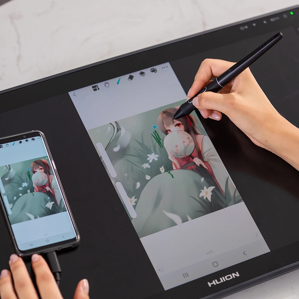 

Factory price 21.5 inches screen Huion Kamvas 22 Plus full lamination phone supportable 140% sRGB gamut pen display