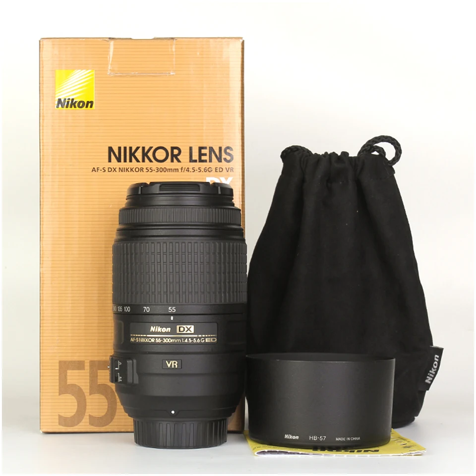 Nikon AF-S dx nikkor 55-300mm f/4.5-5.6g ed vr lente para câmeras