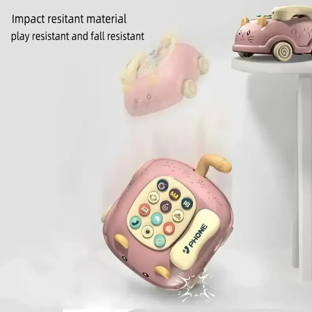 조기 교육용 고양이 전화기, 음악, 소리, 빛이 있는 몬테소리 전화기, 다기능 귀여운 디자인
