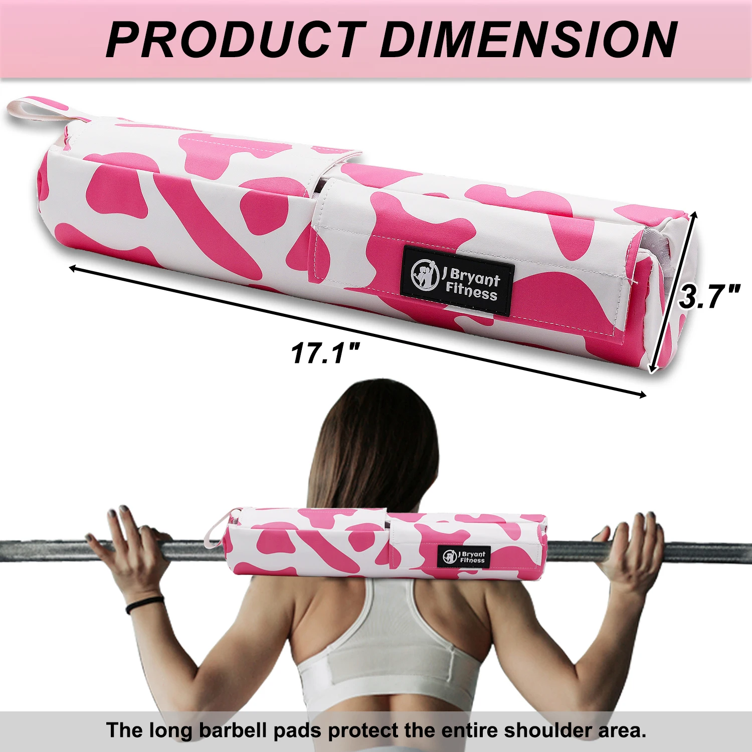 Cow Print Barbell Squat Pad Thick Foam PU Leather Padding for Neck Shoulder Protective Home Gym Weightlifting Training Equipment 2
