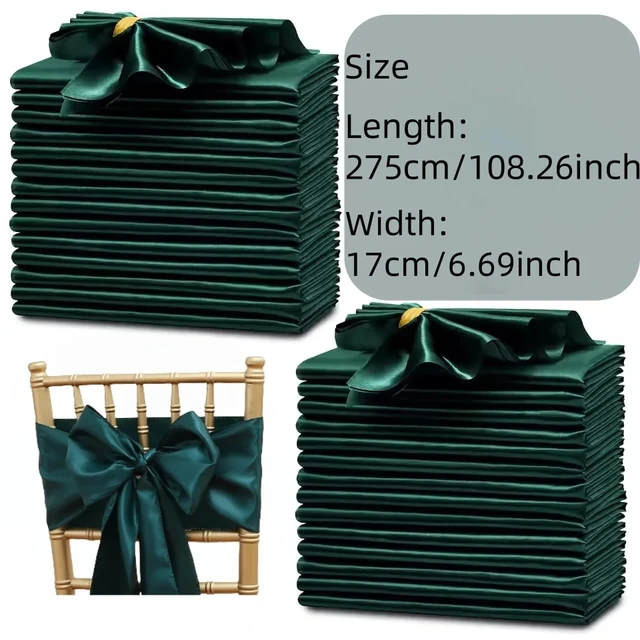 10 pièces banquet de mariage chaise dos ruban de satin banquet hôtel événement chaise couverture arrière arc chaise cravate chaise couverture décoration 2