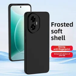 Luxury Matte TPU Soft Silicone Shockproof Bumper Case - Elegant & Slim Back Cover - HONOR 400 Pro (Black)
