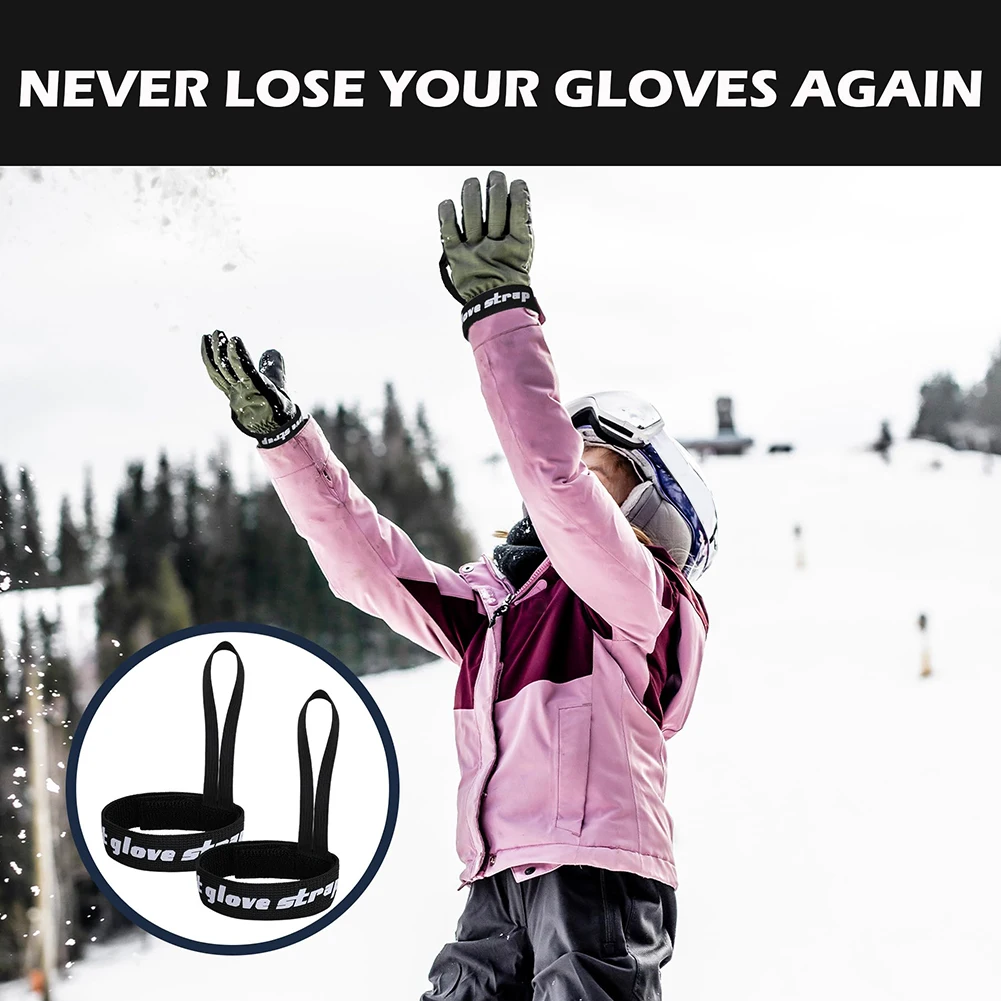 4PCS Elastic Wrist Straps for Ski Snowboard Gloves Adjustable Ski Glove Lead for Men and Women Sport Skiing Glove Safet-y Strap 3