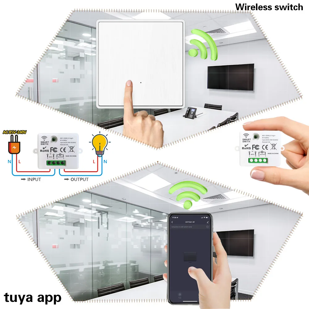 Tuya Smart Dimmer Light Switch Us/EU WiFi Zigbee RF433 Remote Control  Smartlife Wireless Remote Control Alexa - China Regulador De Intensidad,  Interruptor De Atenuacion Inteligente