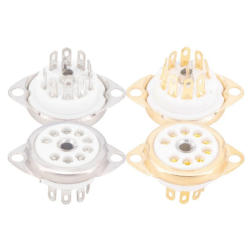 20 Pz Ceramica B9A Placcato Oro 9Pin Tubo A Vuoto Presa Pannello Montaggio Telaio Per Ecc81 Ecc82 Ecc83 El84 6922 Tubo A Vuoto