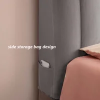 Housse de tête de lit matelassée en peluche tout compris, couverture de tête de lit en velours doux, housse de protection de chevet en flanelle chaude d'hiver 3