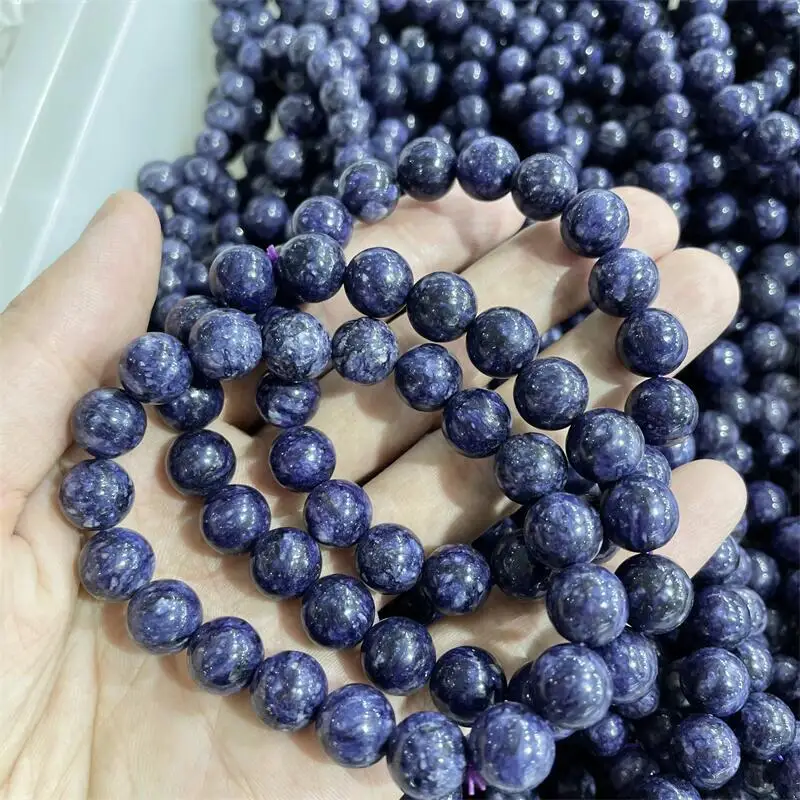 

Натуральные полированные бусины Charoite браслет Фиолетовый Кристалл Рейки Восстанавливающий камень DIY модная эластичная веревка ювелирные изделия 1 шт.