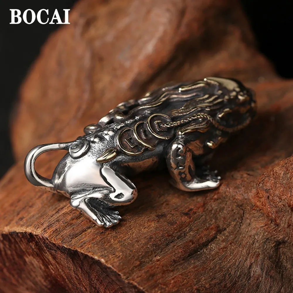 

BOCAI 2023 New Real S925 Silver Domineering Good Luck Brave Man Pendant Vintage Jewelry Accessories