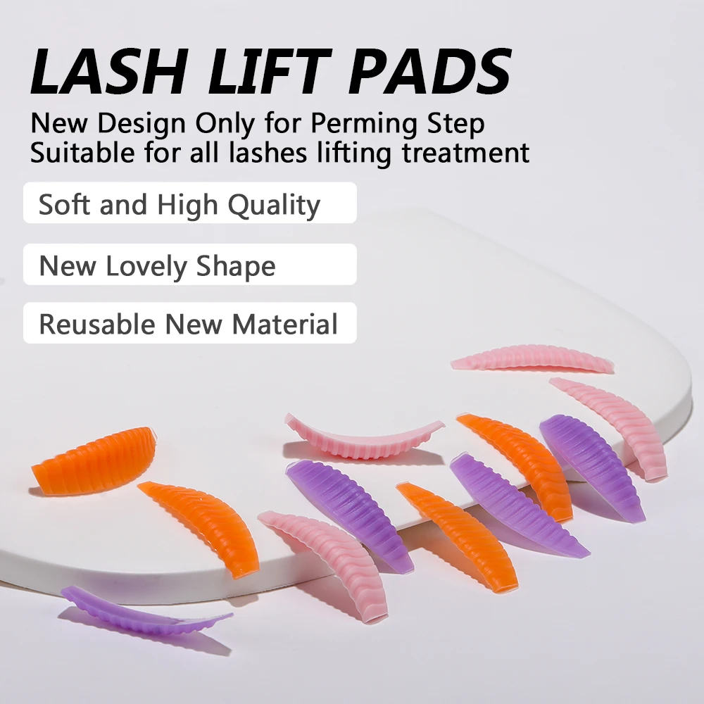 8개/4가지 사이즈 속눈썹 리프트 로드, 속눈썹 컬링 및 리프팅용 패드, 속눈썹 펌 라미네이션용 실리콘 로드