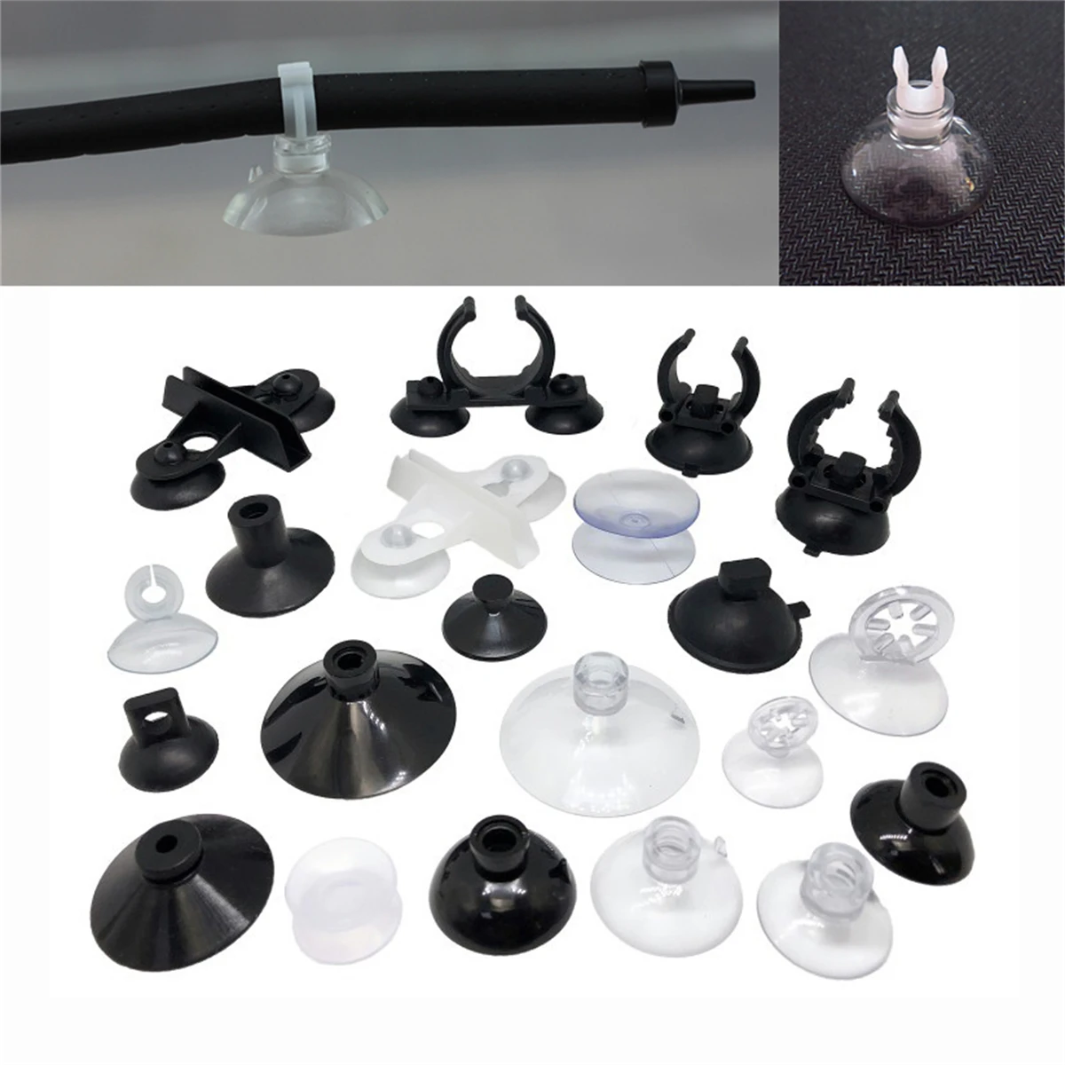 Rubber Suction Cups Fish Tank Pump Oxygen Tube Sucker Fixing Clips Aquarium Heater Diving Lamp Air Line Pipe Wire Holders 20Pcs aquarium suction cup aquarium clip holders aquarium hose holder rubber suction cup holders aquarium clip holder
