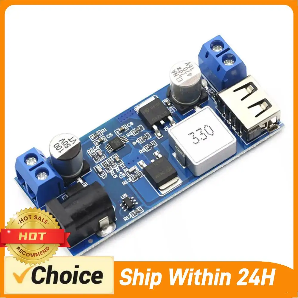 DC-DC 24V/12V에서 5V 5A로 다운컨버터 조절 가능한 전압 변환 모듈 USB 전압 조절기
