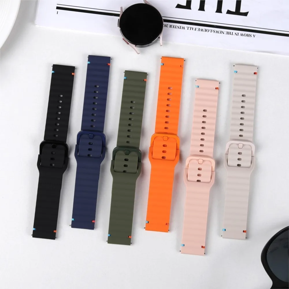 Versatile Wave Silicone Sports Wristband - 18/20/22mm Strap